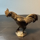 Amazing Rare Vintage Brass Rooster Trinket Box - Hinged Lid - Made In Italy