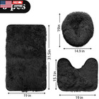Black Bathroom Rugs Sets 3piece Bath Mat Solid Bath Rug Floor Mats Washable Show