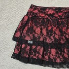Dolce   Gabbana Black Lace Overlay Pink Tiered Mini Skirt Women Medium