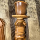 Vintage Pair Of Wood Sconce Candle Holders Wall Hanging 16    Tall 1960   s    flaw