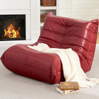 Giant Bean Bag Chair Memory Foam Caterpillar Sofa Nap Couch  Fireside - Wine Red