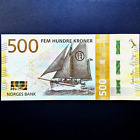 Norway 2018 Stavanger Ship - Unc Banknote 500 Kroner Paper Money Bone P-56