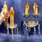 Pair Of Antique Victorian Sconces With Rare Glass Prisms Rewired 65e