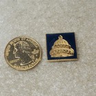 Gold U s  Capitol Dome Lapel Pin Patriotic Government Congressional Badge Magnet