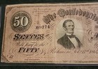 1864 Confederate States Of America 50 Dollar Bill Richmond