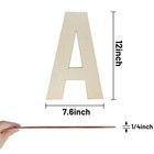 Big Wooden Alphabet Letter A 12 Inch  Unfinished Craft Shape For Wall Decor