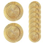 100pcs Plastic Gold Charger 13  Round Charger Plates For Table Setting Wedding
