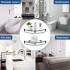 Glass Shelf Black 2 Pack Bathroom Glass Floating Shower Shelves With Rail