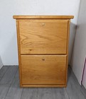 Vintage Heavy Duty Industrial Mission Oak Wood File Cabinet 2-drawer T32a