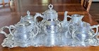 Antique Homan 6 Pc Silver Plate Tea Set C1896 Heavy Wilcox Tray