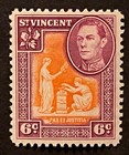 Travelstamps  1949 St  Vincent Stamps Sg 169 - 6c Peace   Justice Issue Mogh