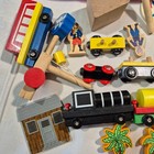 Vintage Wooden Train Track Lot Mixed Brands Thomas Brio Melissa Doug 