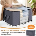 6pack Clothes Storage Bags foldable Fabric For Comforters  closet Organization