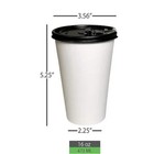 12oz White Poly Paper Hot Cups With Black Lids  6 Pack