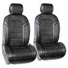  Front Set Faux Leather Car Seat Cushions - Seat Covers For Black - Front Set
