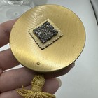 Beautiful Vintage Double Folding Mirror Compact With Rhinestones Gold Tone 2 25   