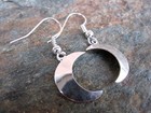 Silver Overlay Tiny Crescent Moon Dangle Earrings Made In Mexico  New Aler9