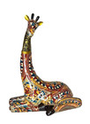 Polystone Giraffe Multi Colored Ornate Sculpture Figure 9 5 