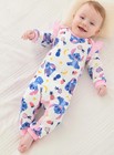 Disney Stitch Baby Girl Long Sleeve Footies Romper 6-9 Months  White-stitch