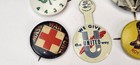 Vintage   Antique Celluloid Metal Pinback Pins Lot Advertising Military 10x