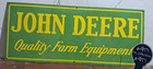 John Deere Farm Implements Porcelain Enamel Sign 36 X 15 Inches 1 Sided