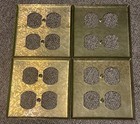 Lot 4 Vtg Brass Metal Ornate Floral Wall Outlet Electric Switch Plate Covers