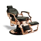 Mckinley Vintage Barber Chair Reclining Heavy Duty Barber Chair  Rose Gold