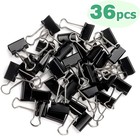 Black Binder Clips Paper Clamps Clips Small Size  0 75 Inches  36 Pack
