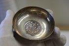 Vintage Middle Eastern Silver Coin Made Into  900 Silver Dish 61 53 Grams