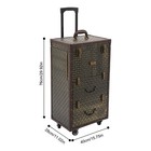 Pu pvc Makeup Rolling Case Lockable Cosmetic Wheeled Trolley Box W  Key Vintage