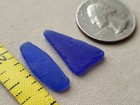 Genuine Pure Beach Sea Glass Surf Tumbled Cobalt Blue Frosted Ocean Medium V03