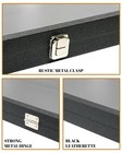 Novel Box Glass Top Black Leatherette Jewelry Display Case  15 Jar Insert Tray
