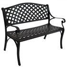 2-person Checkered Cast Aluminum Outdoor Garden Bench - Black By Sunnydaze