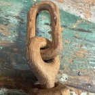 Vintage Folk Art Wood Hand Carved Chain Links