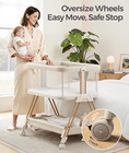 Baby Bassinets Bedside Sleeper - 3-in-1 Baby Bassinet With Wheels  Soft Mattress
