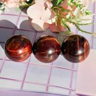 3pcs Tiger s Eye Sphere 1 2  Natural Crystal Ball Healing Gemstone Polished Orb