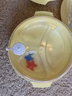 Vtg 1950 s Baby World s Serva-tot Hot Divide Plate Lot Of 3 Yellow Suction Cup