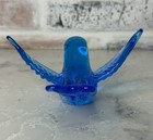 Vtg 1992 Soaring Blue Bird Of Happiness Titan Art Glass Figurine Signed Usa