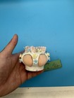 Vintage Porcelain Floral Pincushion Vanity Holder     Applied Roses Sewing