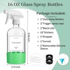 2 Pack Glass Spray Bottles With Silicone Sleeve 16oz Clear Glass Spray Bottles