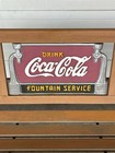 Vintage Coca-cola Fountain Service Cast Iron Wood Park Bench Coke Memorabilia