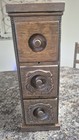 Antique Sewing Machine Wood 3 Drawer Upcycled Cabinet Set  Ornate Appliques