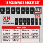 3 4 Inch Drive Deep Impact Socket Set 6-point  Metric Sizes 25-50mm  14    