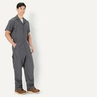 Amazon Basics Men s Relaxed Short Sleeve Workwear Coveralls Long Charcoal Large