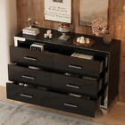 Elegant High Gloss Dresser W  Metal Handle mirrored Storage Cabinet W  6 Drawers