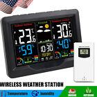 Digital Lcd Weather Station Clock Indoor   Outdoor Calendar Thermometer Wireless