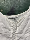 Cute White Cotton Tank Top Camisole Women   s Size L Lightweight Solid Strap