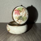 Antique Or Vintage Porcelain Pill Box Hand Painted