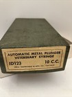Vintage Ideal-automatic Metal Plunger Veterinary Syringe In Box  10cc