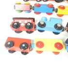 Lot Of 21 Wooden Magnetic Train Car Toys W  Brio 512 Red Locomotive Vintage